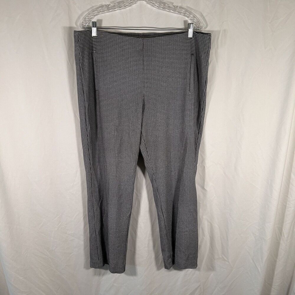 Chico's Dress Pants Women's 3 / 16 Petite Black White Elastic Waist High Rise